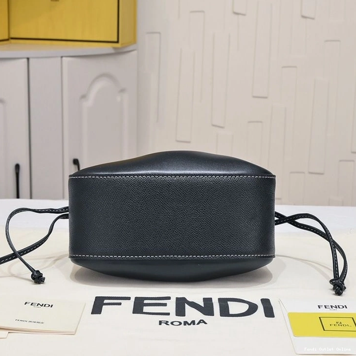 Affordable Mini Calf Black Pomodorino Fendi Bucket Leather Bag In 0724
